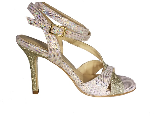 Delicious Women's peep toe rhinestone glitter crossing strap dance sandals 